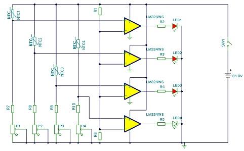 rangkaian sensor suhu sederhana