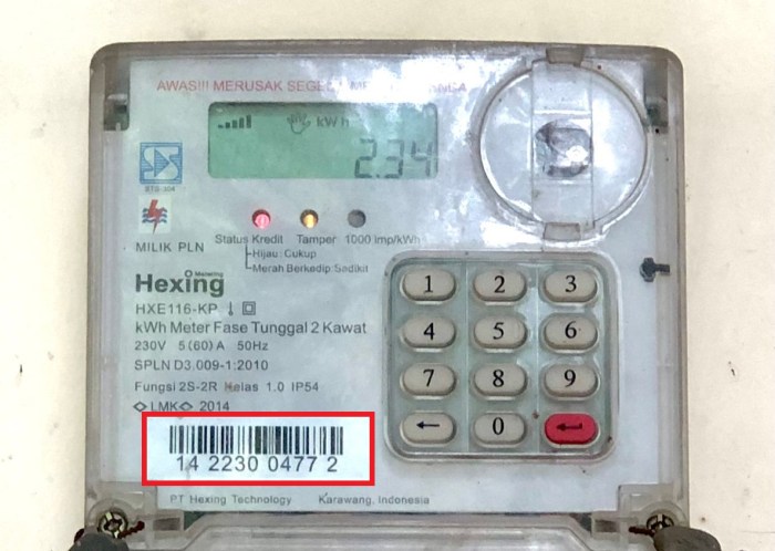 Contoh nomor token listrik dan cara melihatnya